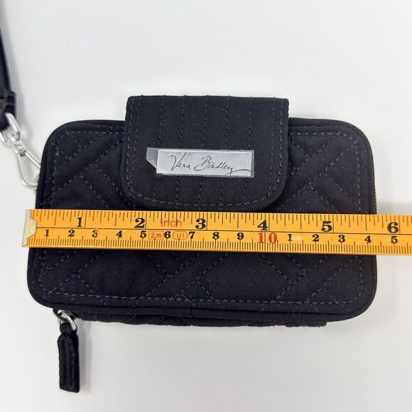 Vera Bradley Black Quilted Wristlet Wallet Zip Around ID Coin Purse NWOT - Picture 13 of 16